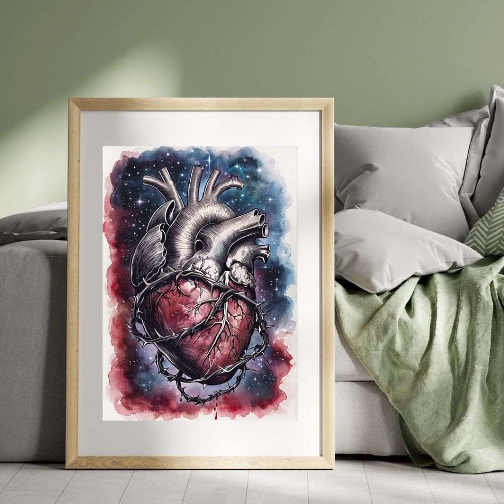 Red and Blue Abstract Painting Art